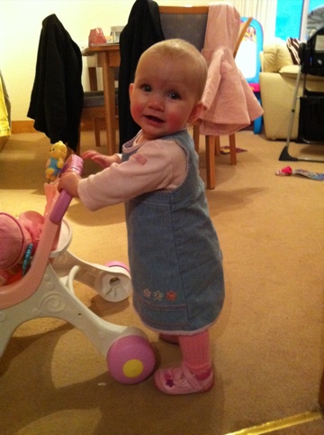 Trying to be so noble about her shoes, bless her...